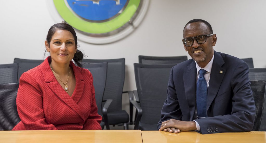 Priti Patel and Paul Kagame