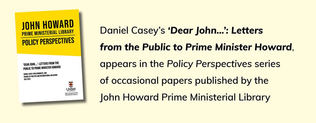 Daniel Casey - 'Dear John...': Letters from the Public to Prime Minister Howard
