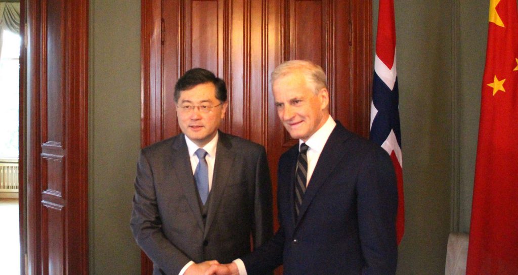 China's ambassador Qin Gang visits Norway during his visit to the EU