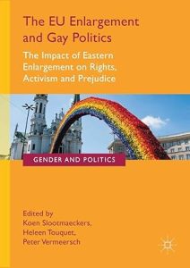 Yellow book cover with title and authors and a photo of a rainbow arch